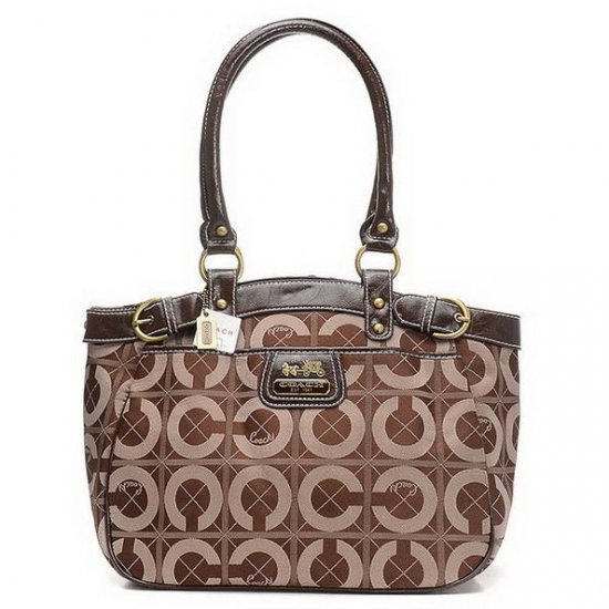 Coach Borough Monogram Medium Coffee Totes EHN